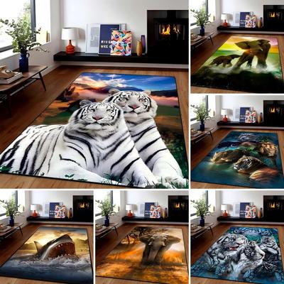 Tappeto Creativo 3D Animali per Bambini Soggiorno Camera da Letto Tappetino Decorativo da Pavimento per Gattonare Bambini Zerbino da Cucina Tappeto per Divano Tavolino da Caffè