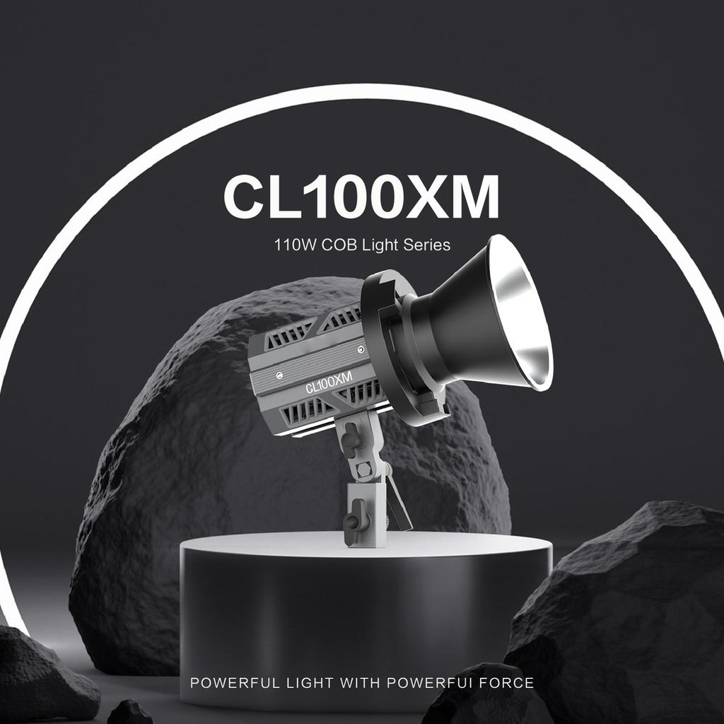 COLBOR CL100XM Studio COB Photography Light 110W LED Video Light 5600K CRI97+ Dimmable 7 Lighting Effects APP Control with Mount Reflector Carr