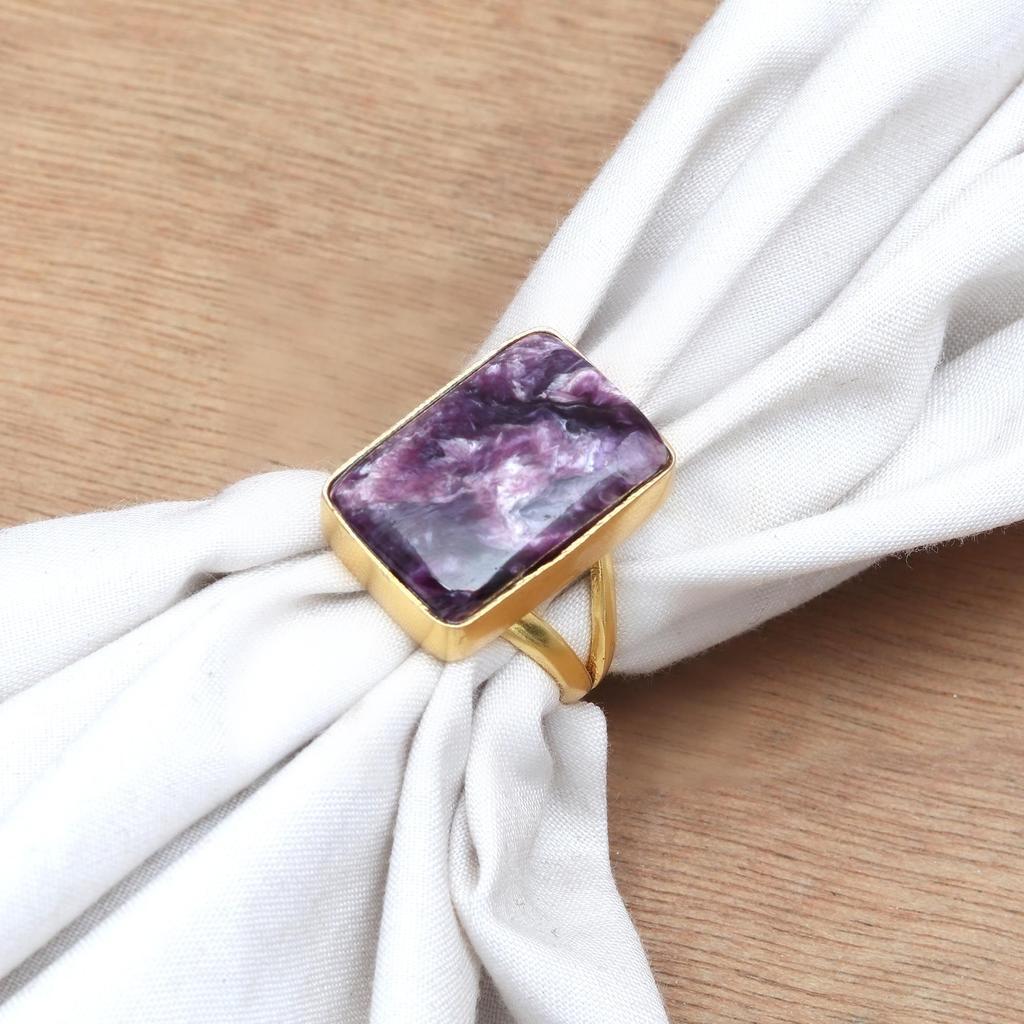 Russian Cheroite Gemstone Handmade Silver Jewelry  "7.5"