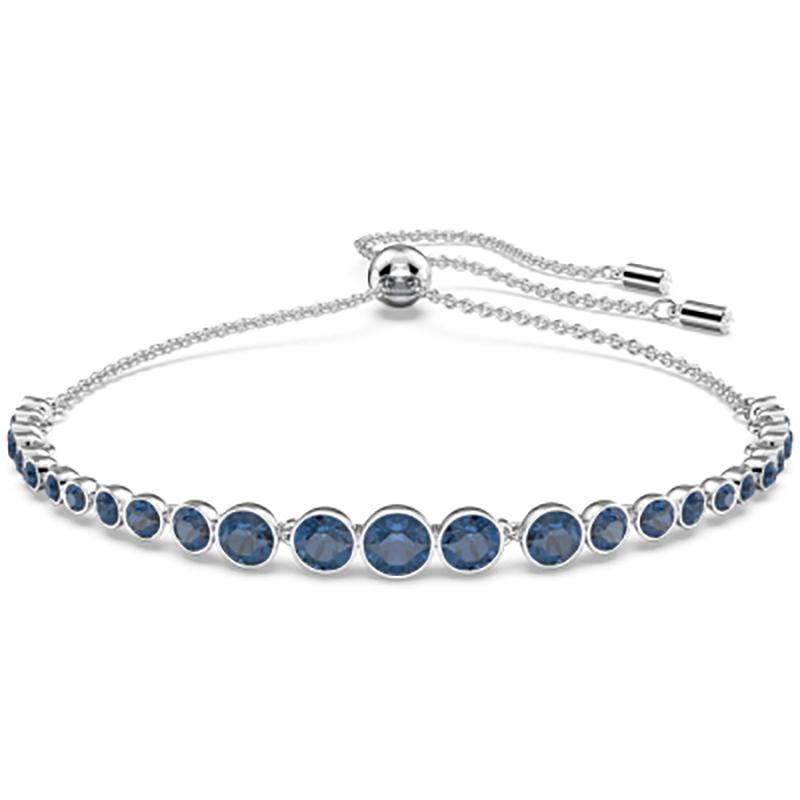 New Product S 925 Pure Silver Sea Blue Round Diamond Emily Women's Bracelet Fashion Luxury Jewelry
