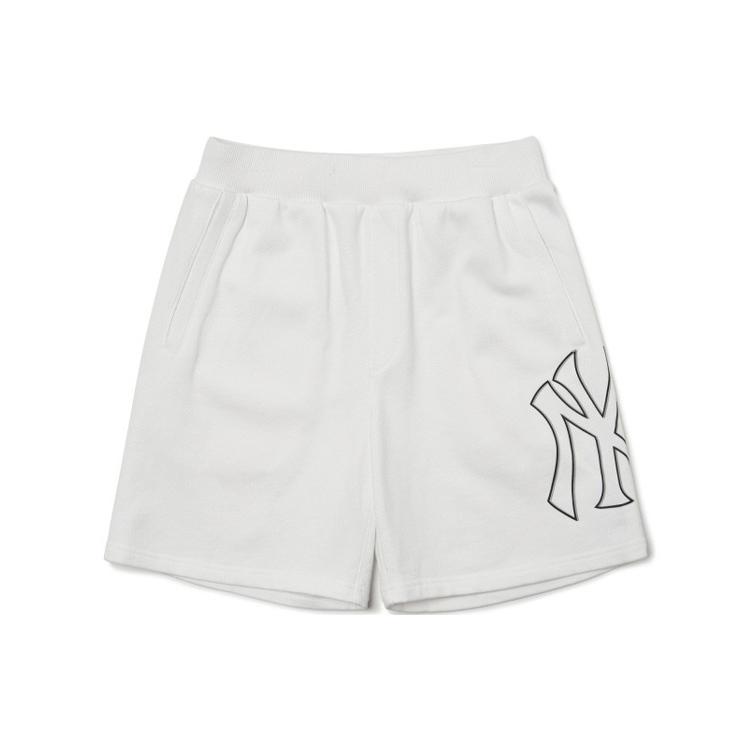 New MLB Base Logo Casual Shorts Unisex White 3ASPB0223-50WHS