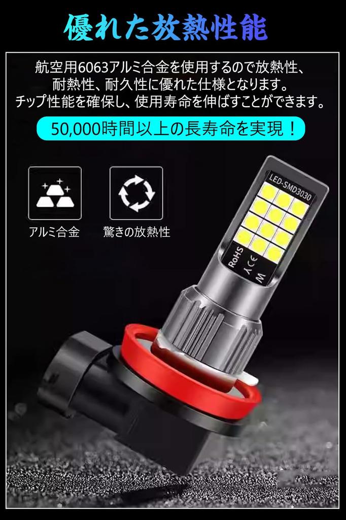 H11 LED Fog Lamp, White, H16, LED Fog Lamp, High Brightness, 3030 Chips, H8