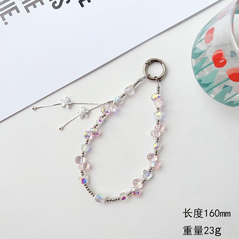Light Luxury High-End Water Drop Crystal Phone Chain Tassel Pendant Bag Decoration Accessories Keychain Pendant Jewelry