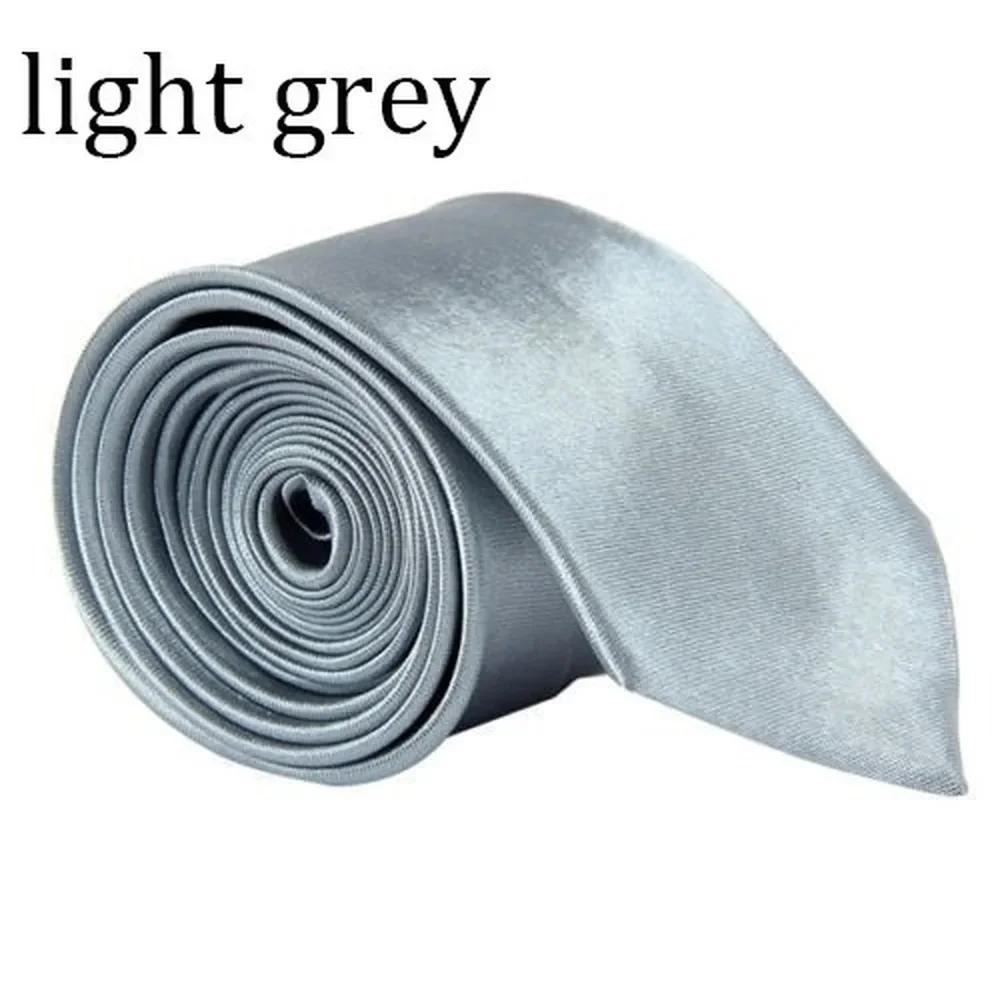 

Высококачественные однотонные 100% полиэстеровые шелковые галстуки ручной работы для мужчин, полосатый узкий воротник, тонкий кашемировый повседневный галстук, аксессуары lightgrey