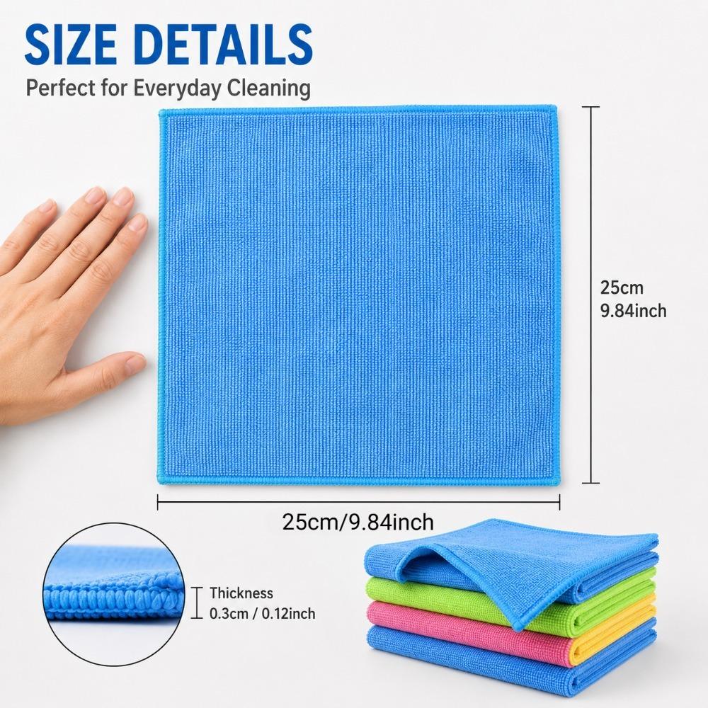 Microfiber Cleaning Cloth Absorbent Dishwashing Towel Reusable Household Cleaning Rag for Kitchen Bathroom Table Window Car Use