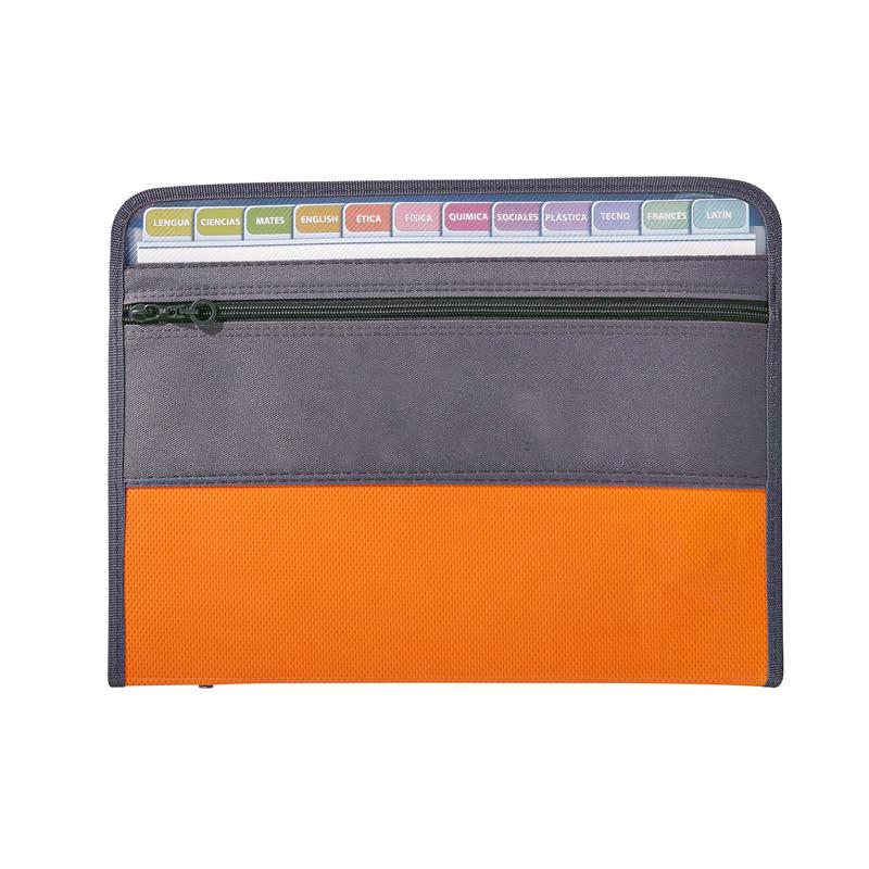 

1PC Accordion File Organizer With Safe Zipper, 13 Pocket Expanding File Folder With Front Pencil Pouch, School Office Supplies помаранчевий