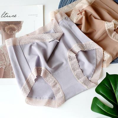 Culottes pour femmes en coton modal et dentelle contrastante, taille moyenne, triangles, enveloppantes sur les hanches, bas respirants, culotte