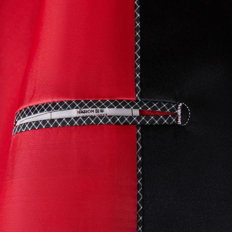 Mens Red Blazer Luxury Rose Patterned Jacquard Suit Jacket