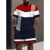Trend modă stradală urbană set bărbătesc cu gât rotund, mânecă scurtă și pantaloni scurți, simplu, casual și confortabil pentru exterior