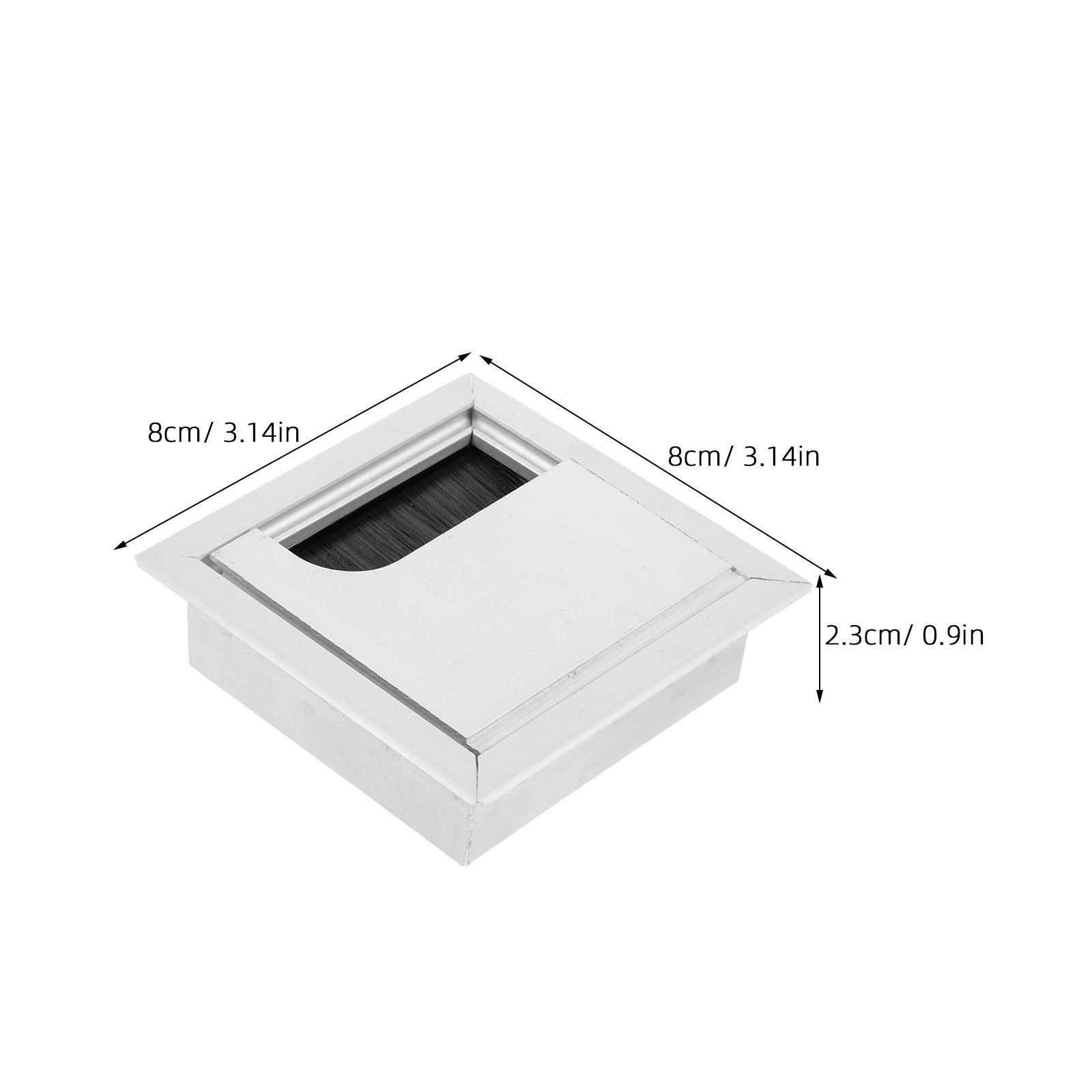 Aluminum Alloy Square Threading Box Cable Management Desk Wire Organizer Dust-Proof Grommet Cord Cover Hardware Accessory