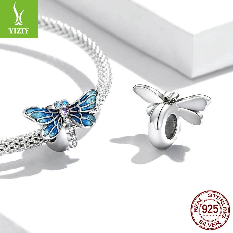 S925 Sterlingsilber Bienenanhänger Zubehör, Nischen-Premium-Insekt DIY Armband Perlen Schmuck