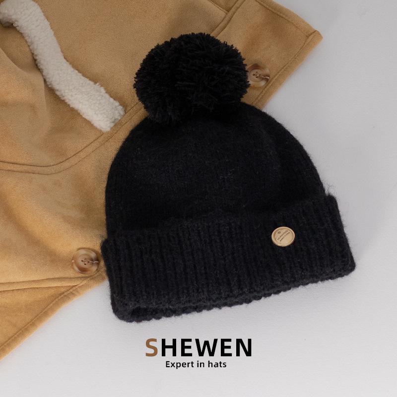 

Knitted Hat Celebrity Style Women s Autumn and Winter Large Head Circumference Warm Woolen Hat That Shows Face and Is Versatile one size