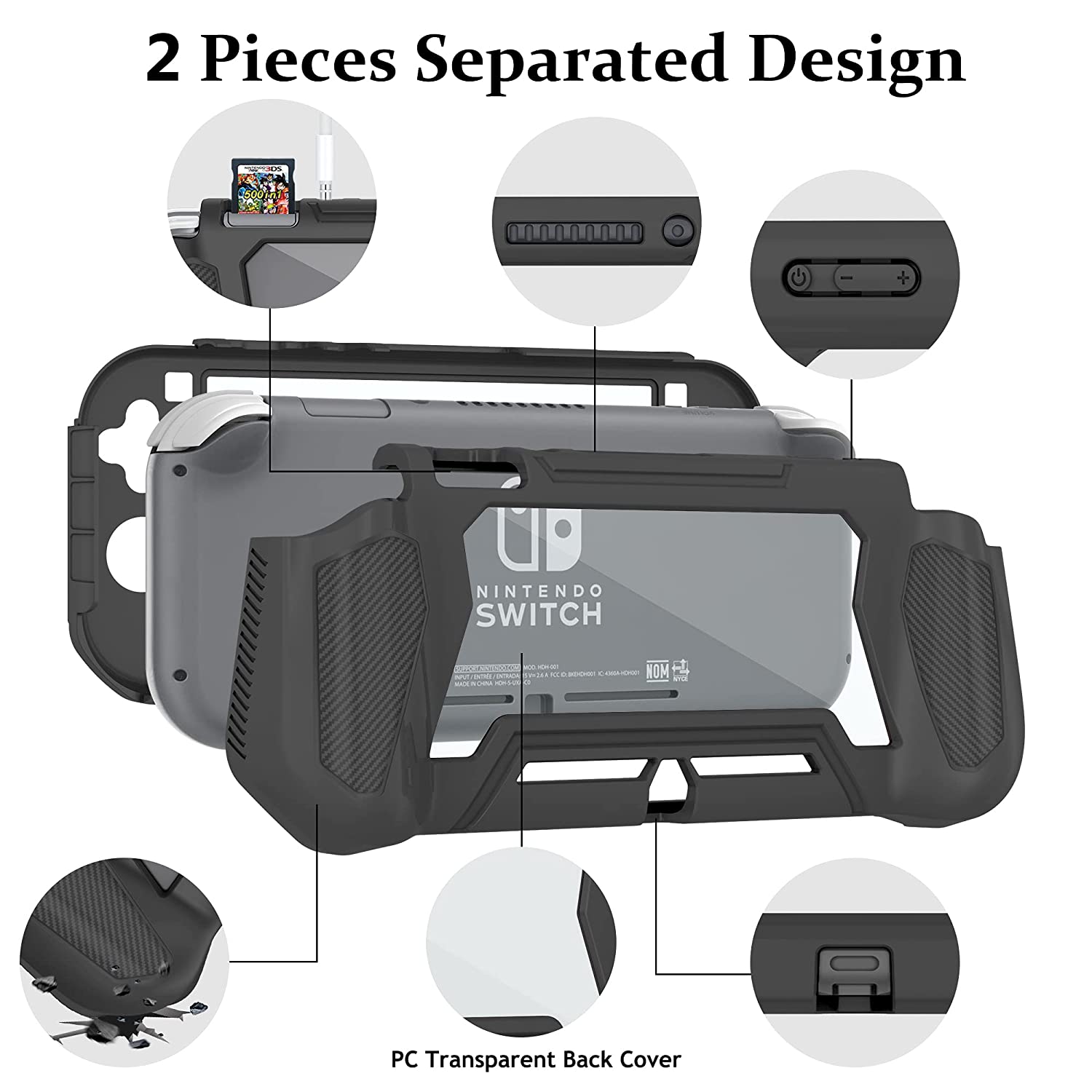 

Защитный чехол для Nintendo Switch Lite, TPU, амортизация и защита от царапин для Nintendo Switch Lite чёрный