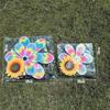 1 Piece Colorful Film Illusionary Flame Color Changing Sunflower Windmill Double-Layer Wind Spinner Kids Toys Garden Decor