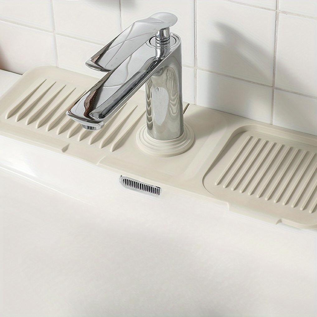 1pc Silicone Drain Mat, Silicone Sink Splash Guard, Tap Mat, Sink Gadgets, Splash Guard Behind Tap, Kitchen, Bathroom, Sink Sponge Holder