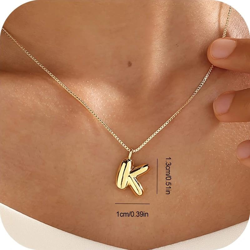 CARLIDANA New Female Pendant Chubby Mini Bubble Letters Stainless Steel Gold Plated 26 English Alphabet Letter Fashion Woman