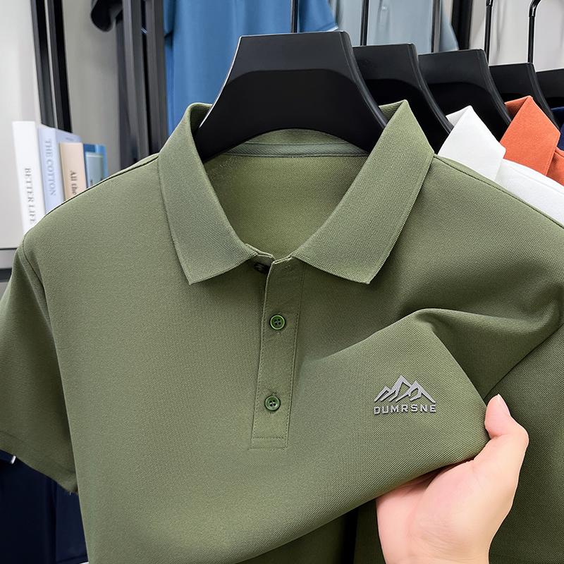 Summer New Collar Cool Feeling Dad Outfit Half Sleeved Polo Shirt Men's Top