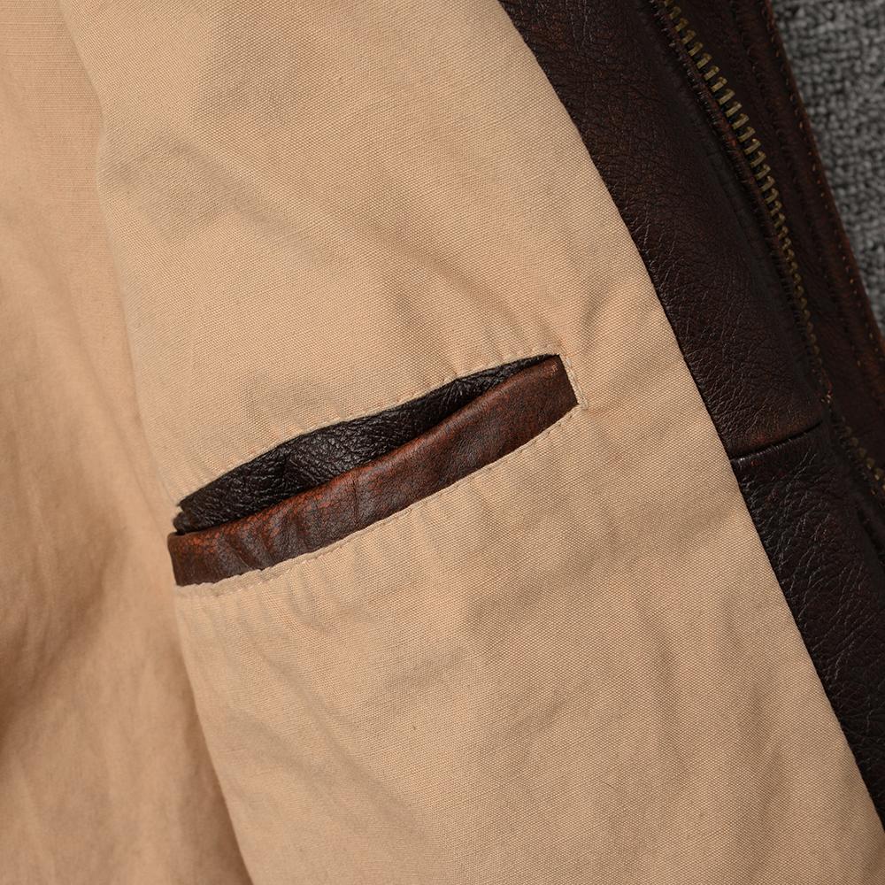 Men's Genuine Cowhide Leather Jacket Real Cow Loose Oversized Style Coat Man Clothes Spring Autumn