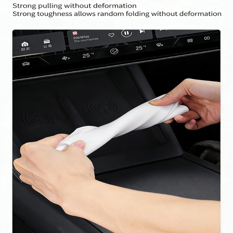 Washable Silicone Charging Pad Mat for Center Console Anti Slip Surfaces Easy to Clean Enhances Car Aesthetics Materials