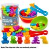 36pcs Counting Vehicle Matching Toys With Rainbow Bowl Counting Car Toys, Color Sorting Sensory Training Toys for Kids
