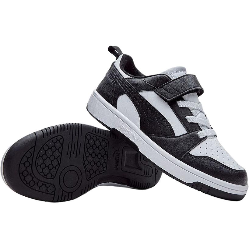 Puma Rebound V6 Lo Ac Versatile Comfortable Low-Top Kids Skate Shoes Kids Sneaker Black White 404316-01