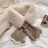 Warm Cross Knitted Scarf Patchwork Autumn Winter Neck Scarf for Women Girls