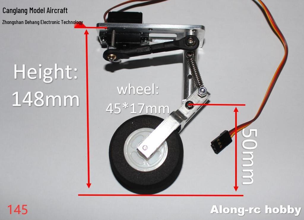 Cang Lang Remote Control Aircraft DIY Parts: Servo Kneeling Shock Absorber with Front/Rear Wheels and Steering Landing Gear Set