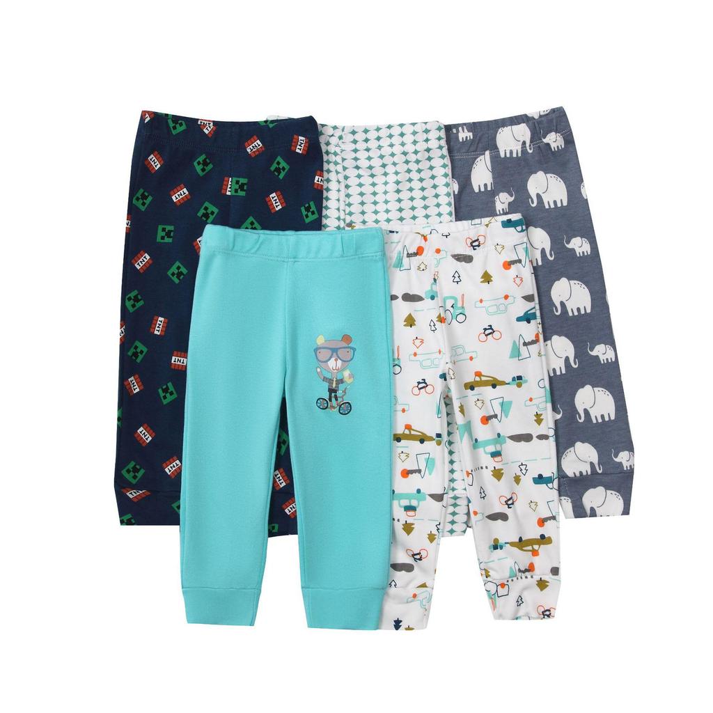 Mamaspap Kids' Spring/Autumn Homewear: Mixed Color 5-Piece Infant Trousers Gift Box - Cross-Border Delivery