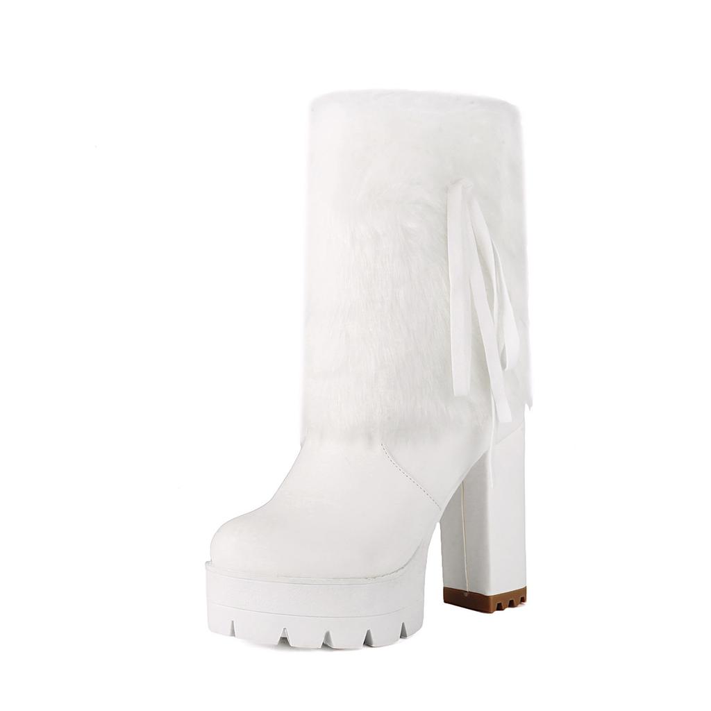 Scarpe da Donna Taglia Grande Invernali Testa Rotonda Moda - Comodi Stivaletti Corti Stile Martin Europeo e Americano