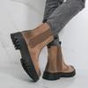 Stivaletti Chelsea corti in pelle scamosciata di mucca nuovi sottili piccoli con suola spessa stivali Martin scarpe alte in pelle taglia grande