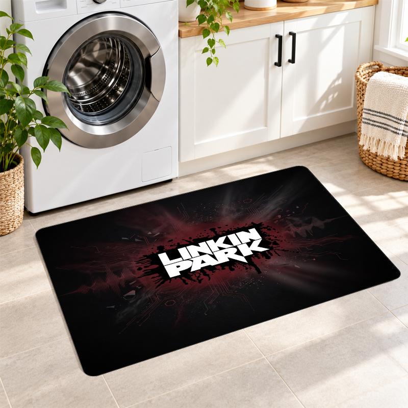 Flannel Kitchen Mat Linkin Park Soft Area Rug Non Slip Floor Carpet Home Decoration