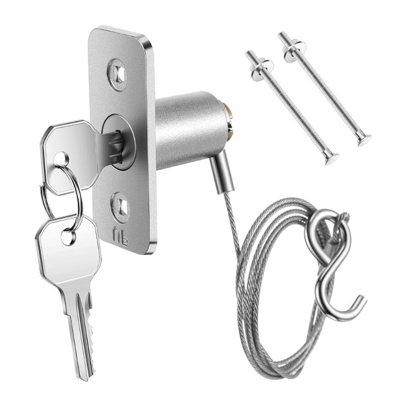 MXLA Cast Construction Garage Door Emergency Lock Set Stainless Steel Mechanism with Installation Accessories