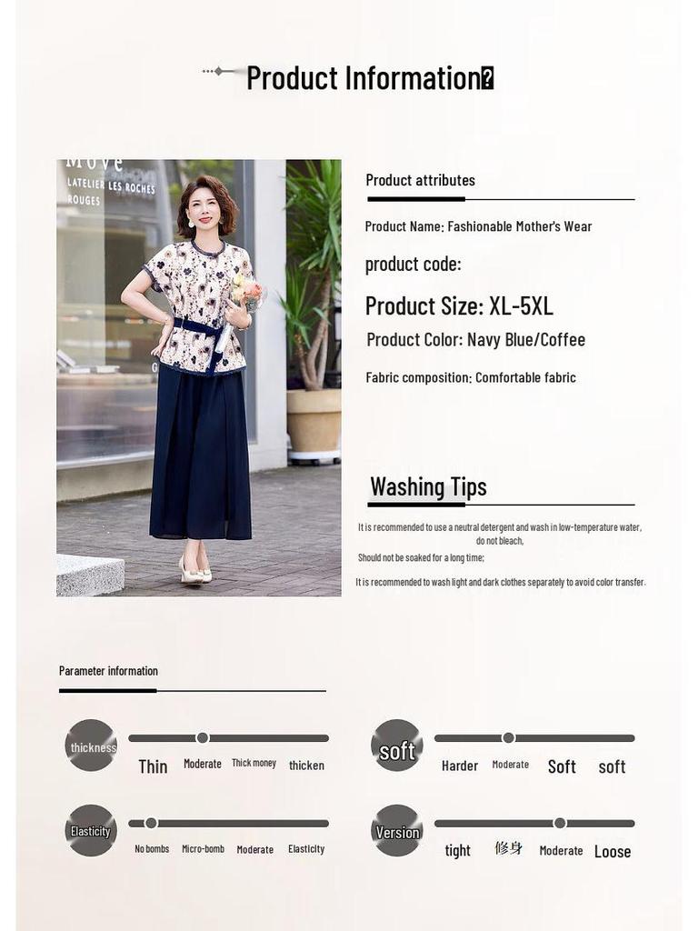 Yalu Women's Elegant Chiffon Summer Two-Piece Set