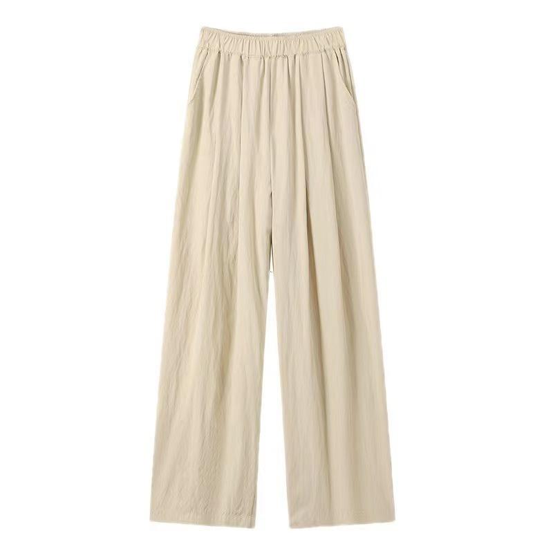 Summer thin pleated lazy casual pants floor mopping pants Yamamoto wide-leg pants women's ice silk fashion