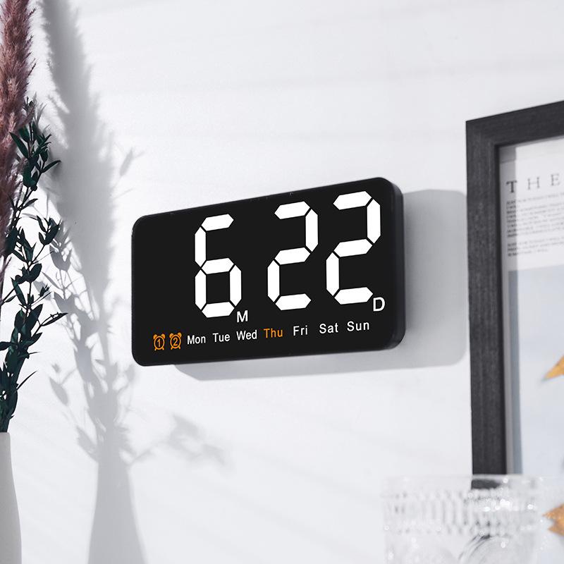 Wall-Mounted & Stand-Up Large Screen Clock with Temperature Display and Alarm Function for Living Room 6638