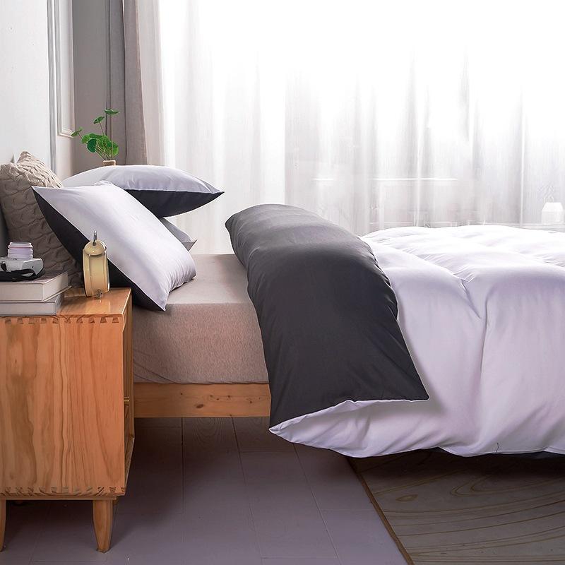 

2/3 Pcs New Solid Color Quilt Cover Set Skin-Friendly Duvet Cover with 2 Pillowcases No Sheets Full Queen King Size Bedclothes 150x200cm 2pcs set