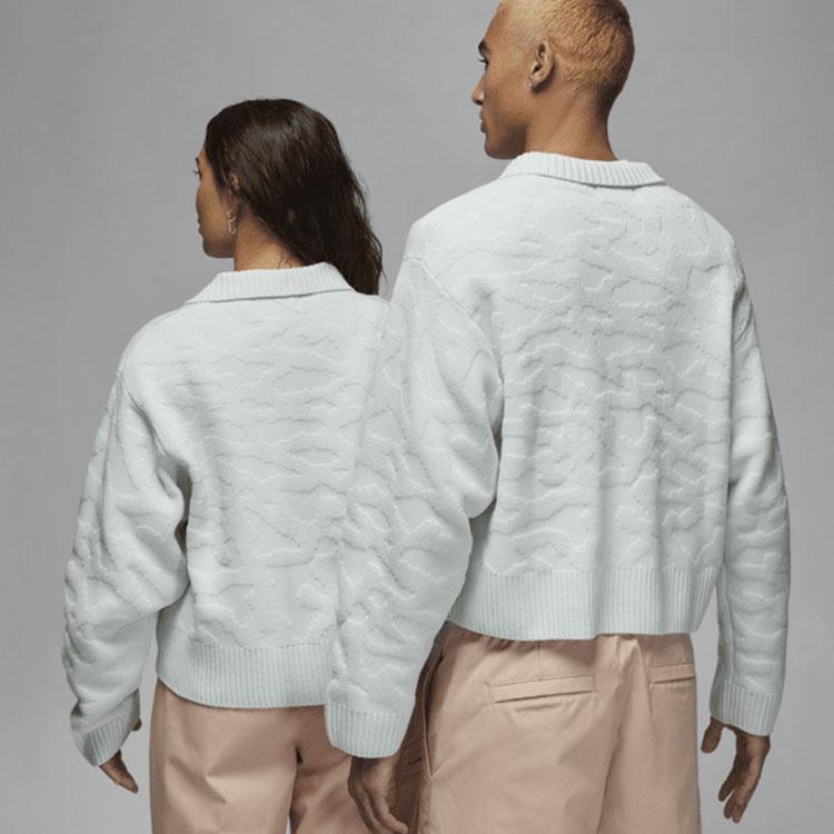 Jordan XJ Balvin FW23 Co-Branded Cardigan-Pullover aus reiner Wolle, Unisex-Oberteile, Mint FJ6146-394