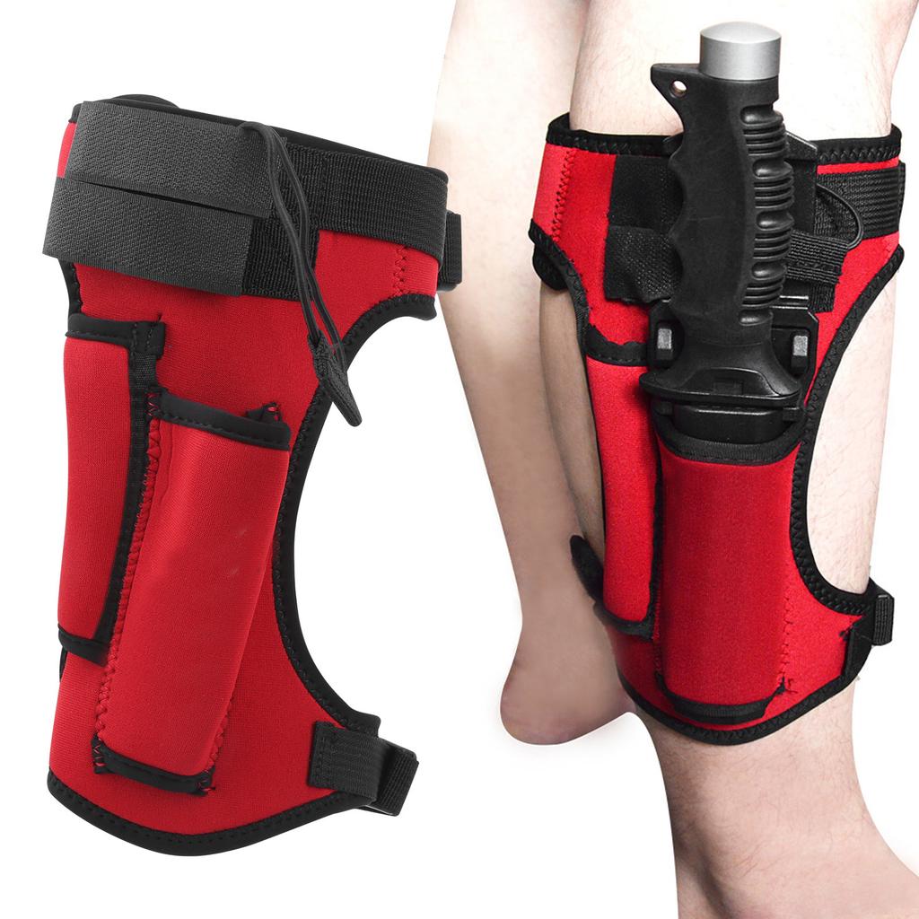 Diving Equipment Diver Underwater Dedicated Adjustable Leggings Knife Wrap Sheath Red