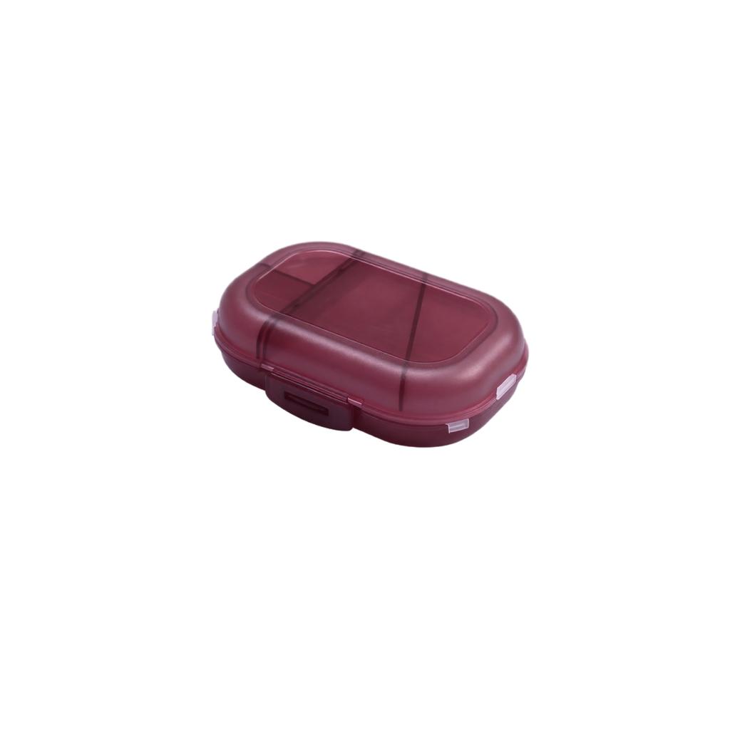 Portable Double Layer Pill Organizer with Eight Compartments Secure Sealed Storage Box for Daily Medication Management