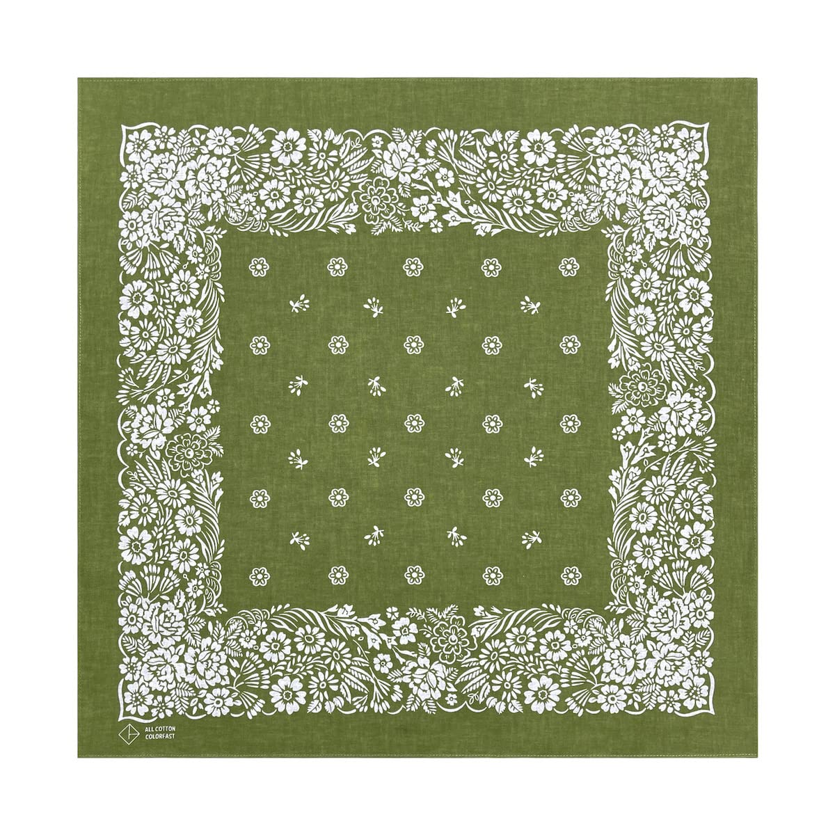 

Trifong Bandana Green 100% Cotton Floral Pattern Adult Bandana Handkerchief Unisex Men s Large 55cm x 55cm (green)
