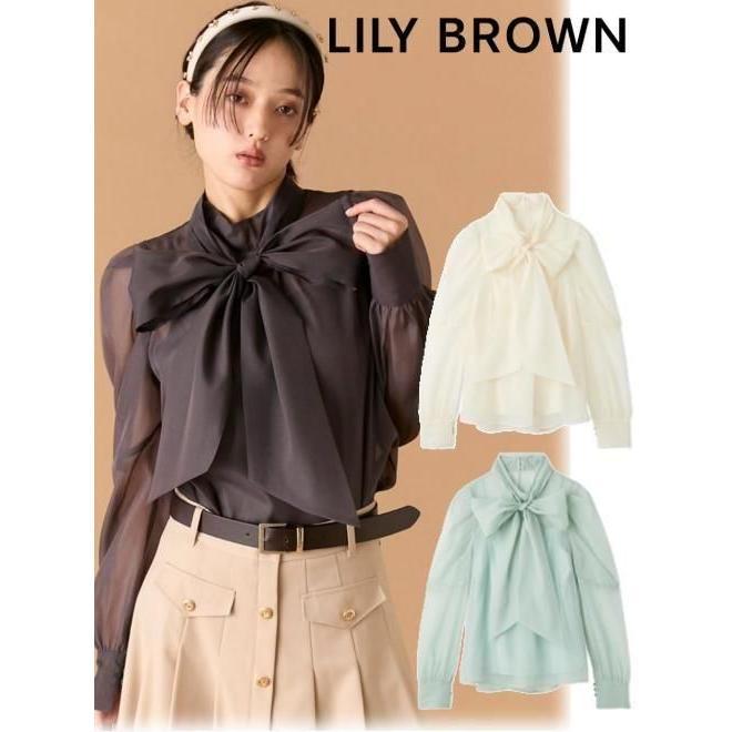 (10% OFF & 300 yen OFF) Lily Brown / Lily Brown Big Bowtie Blouse 25 Fall/Winter. LWFT261030