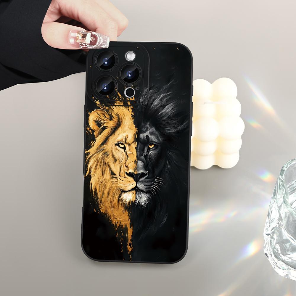 Creative Lion Pattern Soft TPU Phone Case For iPhone 16 Pro Max 15 14 13 Mini 12 11 16E 17 Air X XR XS Max 8 7 Plus Cover