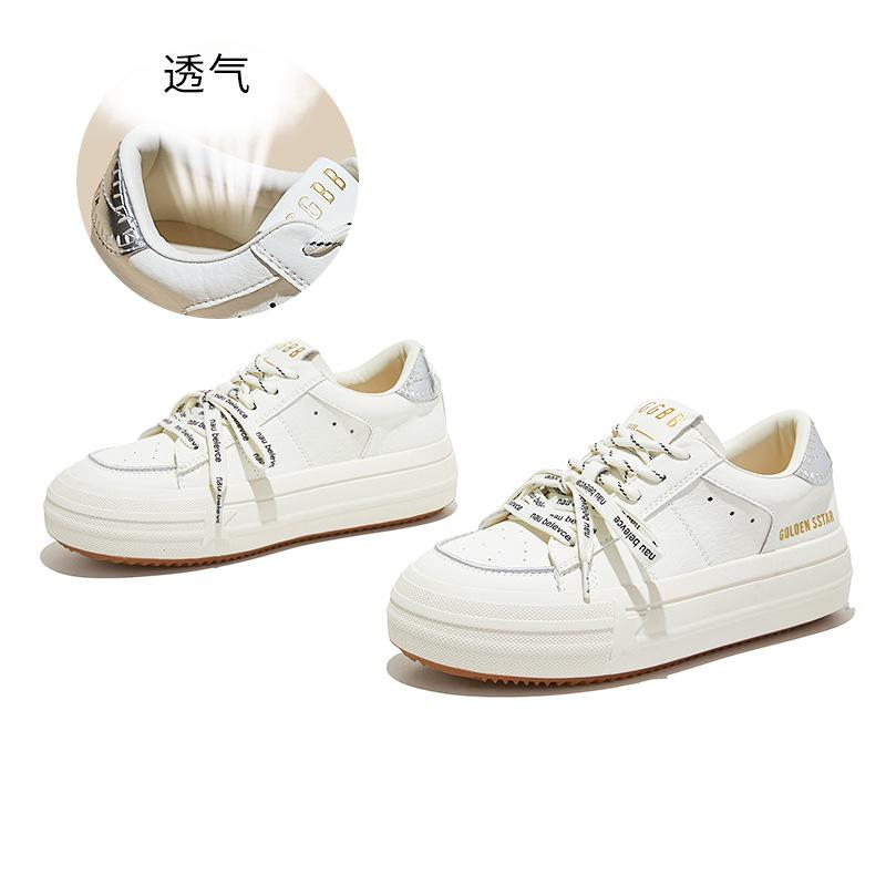 

Leather board shoes women s spring new thick-soled versatile board shoes show thin white shoes women s casual sports women s shoes trend 35