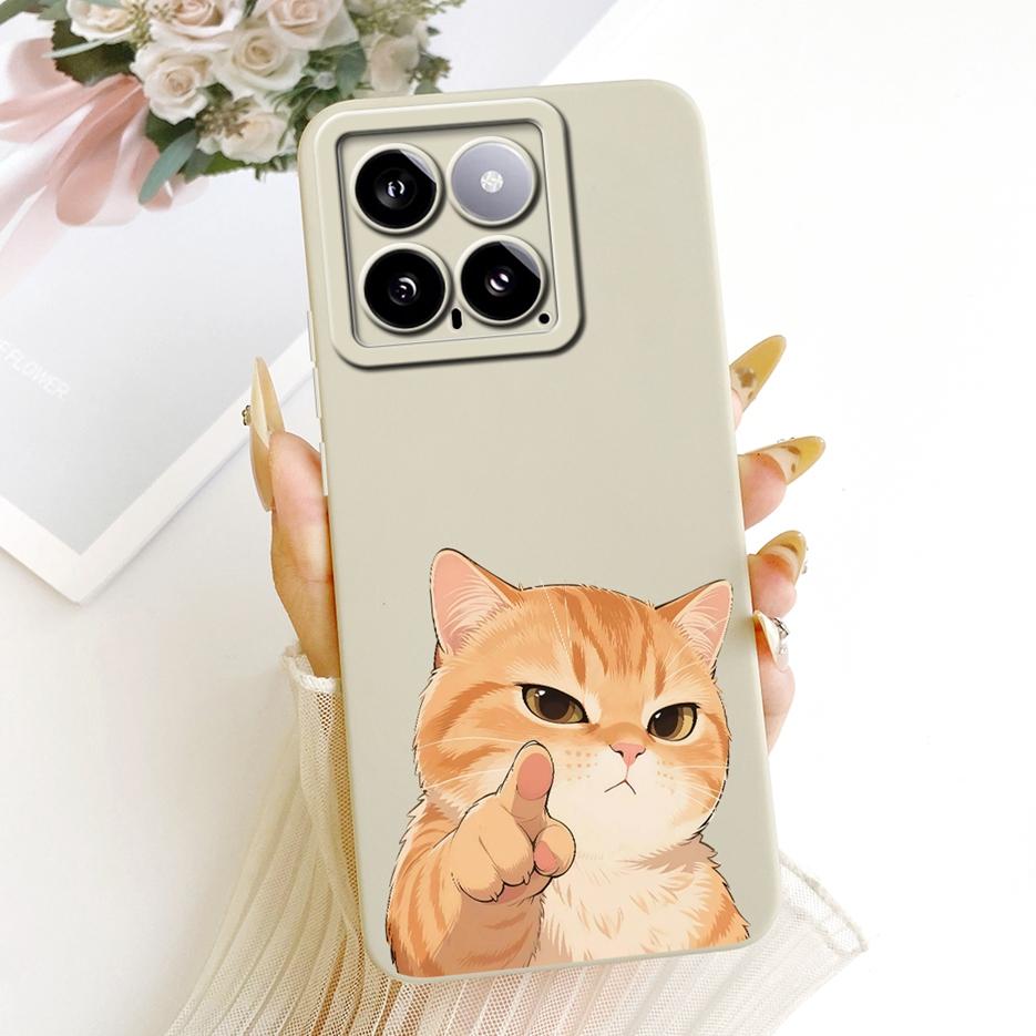 For Xiaomi Mi 14 Pro Case Cool Owl Dragon Painted Cover Soft Silicone Matte Phone Case For Xiaomi 14 Pro Mi14 5G Back Cover Bags