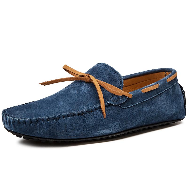 Fashion Suede Leather Men's Loafers Handmade Man Casual Shoes Breathable Driving Walking Shoes Leisure Walk Moccasins New Slip on Flats