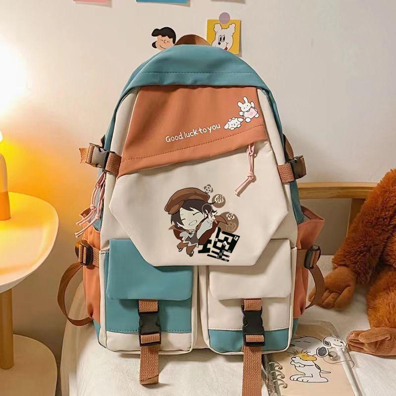 Wenhao Wild Dog Peripheral Printed Backpack Large Capacity Student Personalized School Bag