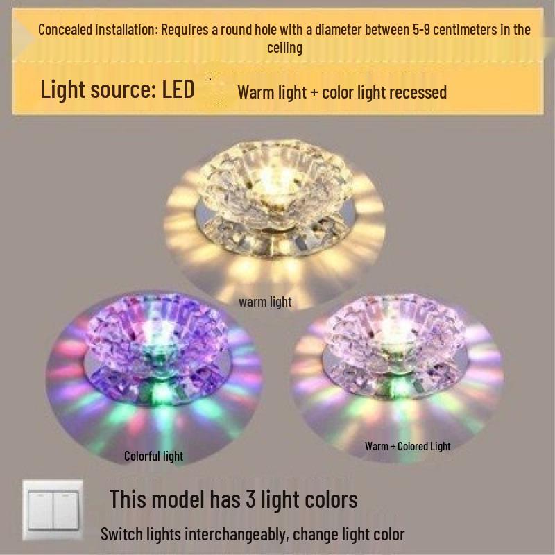 LED Křišťálové Stropní a Zapuštěné Bodové Světlo pro Chodby, Vstupy a Uličky