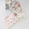 3 Set Baby Bonnet Hat Feature Foldable Cuff with Mittens Cotton Fabric Gentle On Skin Multiple Color Available