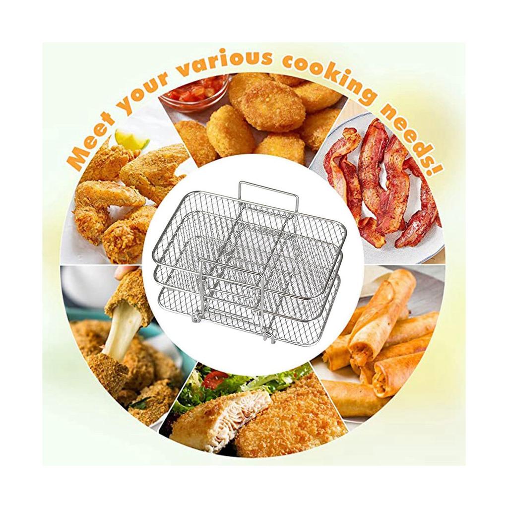 Griglia per friggitrice ad aria per Ninja Dual Air Fryer in acciaio inossidabile 304, griglia disidratatore multistrato, griglia per toast, accessori per friggitrice ad aria