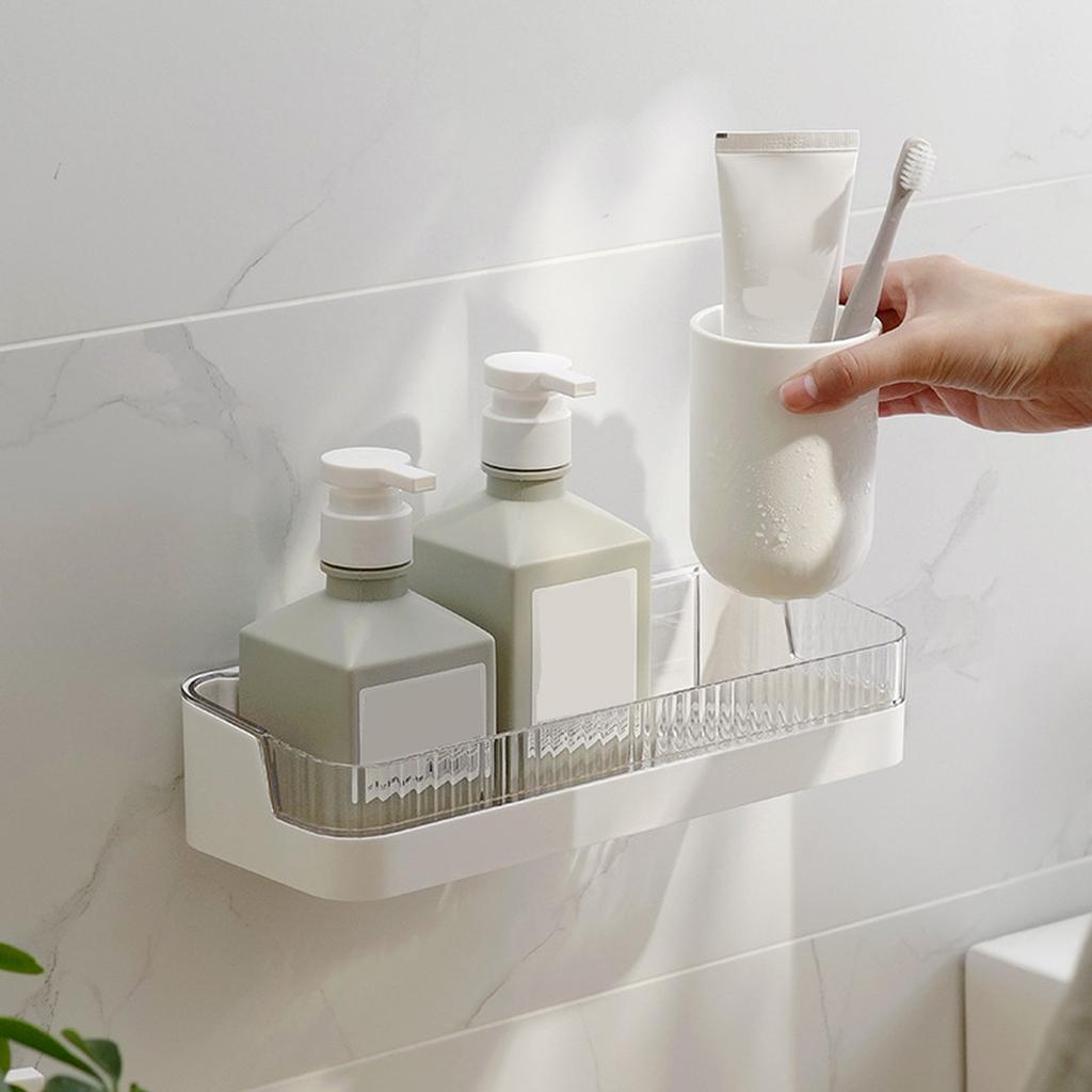 Bathroom Wall Mounted Storage Shelf No Drilling Stainless Steel Shower Caddy Hanging Rack for Toilet Washroom Sink Organizer